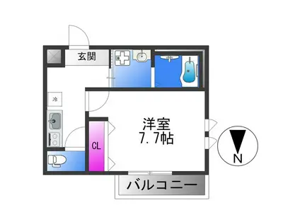 フジパレス俊徳道イースト(1K/3階)の間取り写真