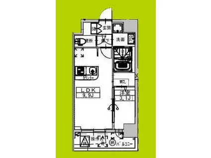 ミラージュパレス大阪ドームPROSPER(1LDK/7階)の間取り写真