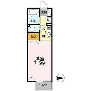 セジュール池端パーク A棟(1K/1階)の間取り写真