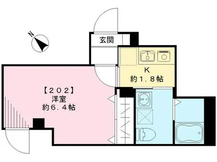 アプリシエイト駒込(1K/2階)の間取り写真