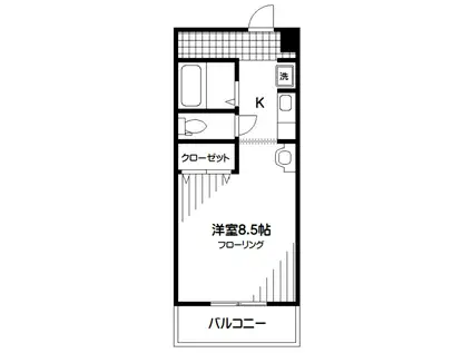 パラッツォ烏山(ワンルーム/4階)の間取り写真