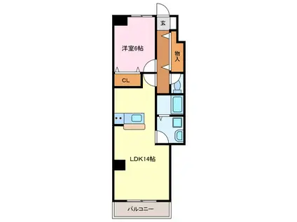 レジデンス大野(1LDK/2階)の間取り写真