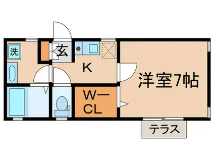 カーズ野川(1K/1階)の間取り写真