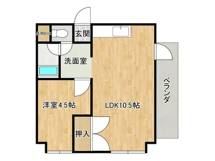 オーシャンパレス大謝名(2DK/4階)の間取り写真