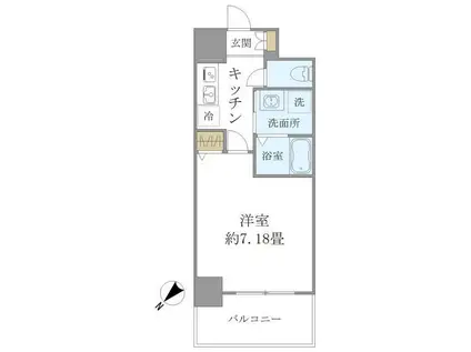 ALZA京町堀(1K/2階)の間取り写真