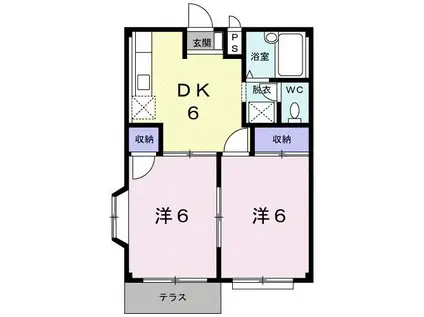 エルディム若宮(2DK/1階)の間取り写真