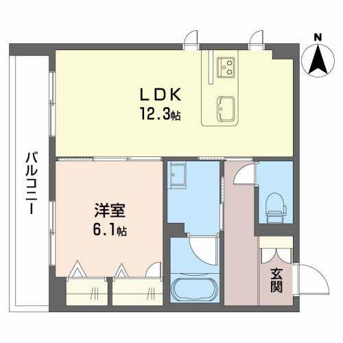 シャーメゾン光(1LDK/3階)の間取り写真