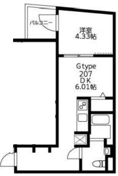 U RESIDENCE武蔵小山(1K/1階)の間取り写真