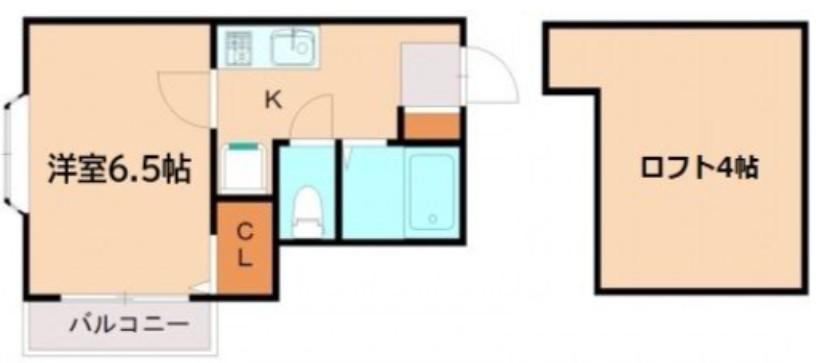 ピュア大橋弐番館(1K/1階)の間取り写真