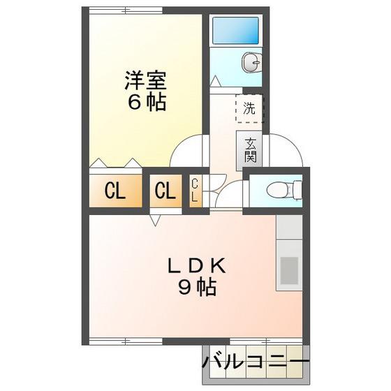 エバーグリーンII(1LDK/1階)の間取り写真
