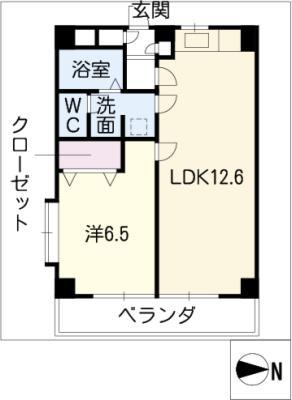 ガーデンパレス桜山(1LDK/1階)の間取り写真