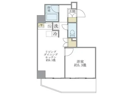 ISM石神井公園(1LDK/4階)の間取り写真