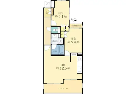 サンライズステージ中央林間(2LDK/2階)の間取り写真