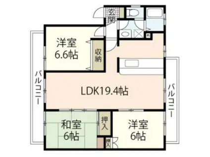 サンビレッジ江並(3LDK/1階)の間取り写真