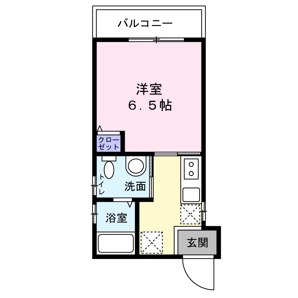 イロハプラス二条(1K/2階)の間取り写真