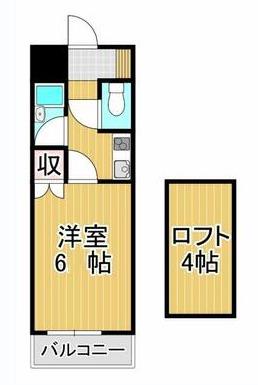 プライマリー久留米大南(1K/1階)の間取り写真