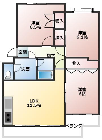 フォーシーズン和歌山I(3LDK/3階)の間取り写真