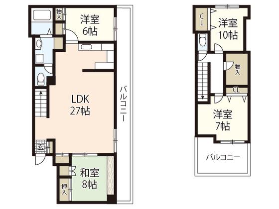 エステート小谷(5LDK/4階)の間取り写真