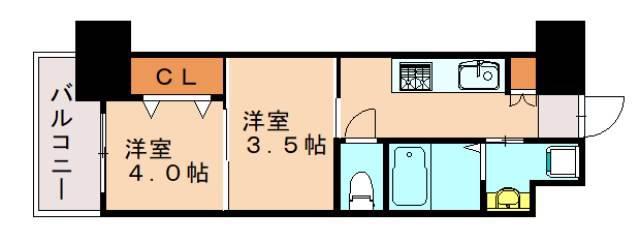 NO.122 ETERNITY NISSEKI STREET(2K/2階)の間取り写真