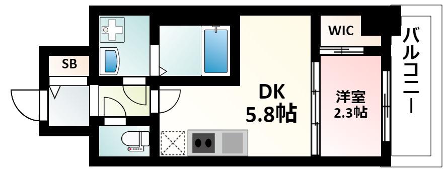 セレニテ江坂グランデ(1DK/6階)の間取り写真