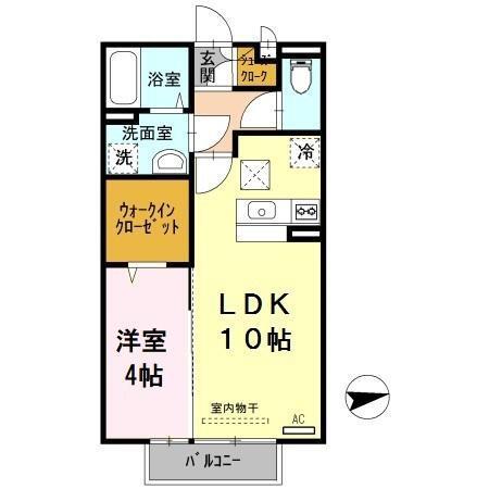 ルナ・クレシエンテ(1LDK/1階)の間取り写真