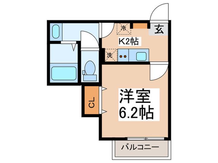 アノンテラス新石川(1K/3階)の間取り写真