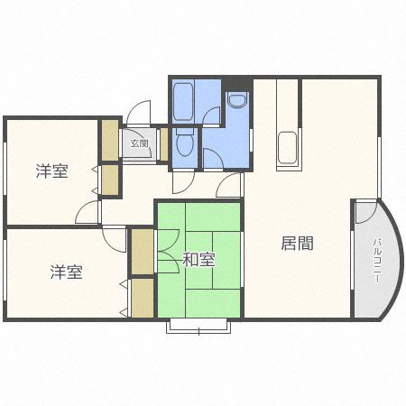 ウイングコート(3LDK/2階)の間取り写真