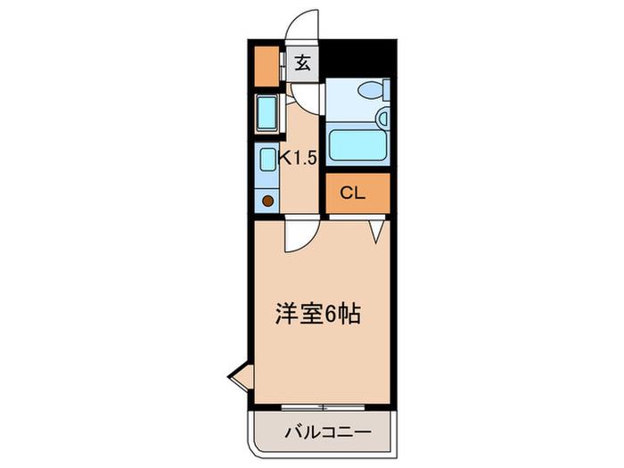 ジョイフル三ツ沢B棟(1K/4階)の間取り写真