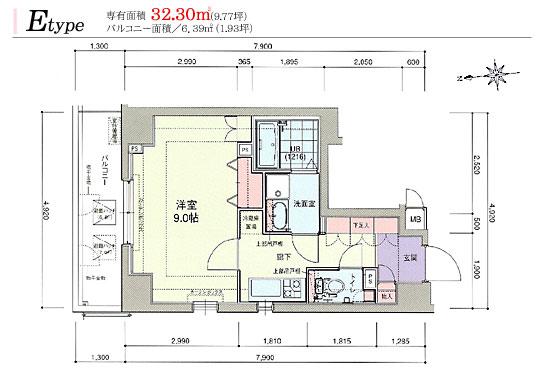 アイル秋葉原イースト(1K/8階)の間取り写真