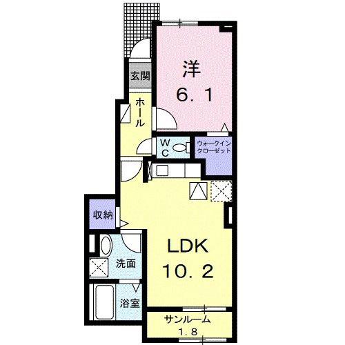 ネオ・ハーモニー・S III(1LDK/1階)の間取り写真