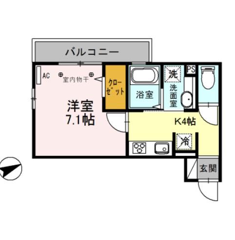 ソフィア(1K/3階)の間取り写真