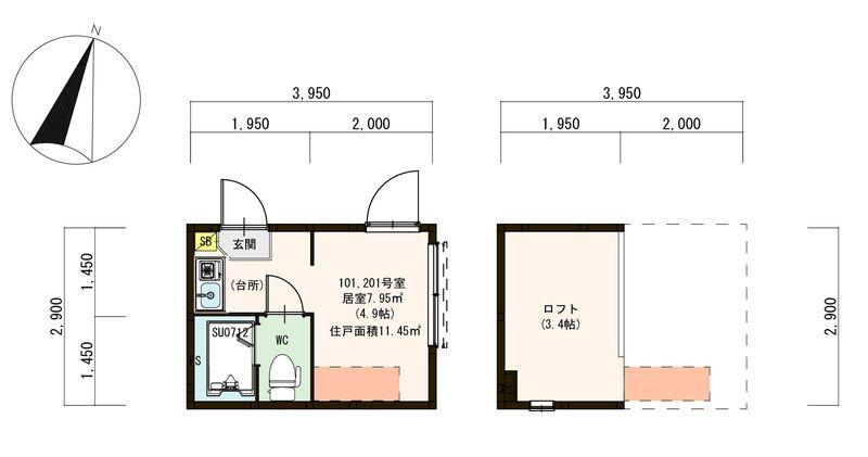 ホットハウス小岩(ワンルーム/2階)の間取り写真