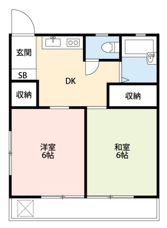 グレース南柏I(2DK/2階)の間取り写真