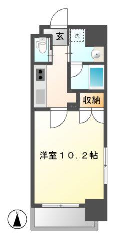 プランベイム大須駅前(1K/10階)の間取り写真