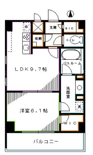 ザ・パークハビオ高円寺(1LDK/1階)の間取り写真