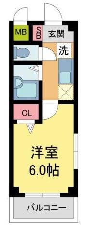 夙川チェリーハウス(1K/2階)の間取り写真
