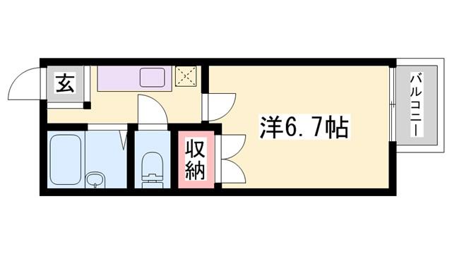 キャトルセゾン福崎(1K/1階)の間取り写真