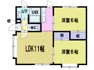 フロンティア53(2LDK/2階)の間取り写真