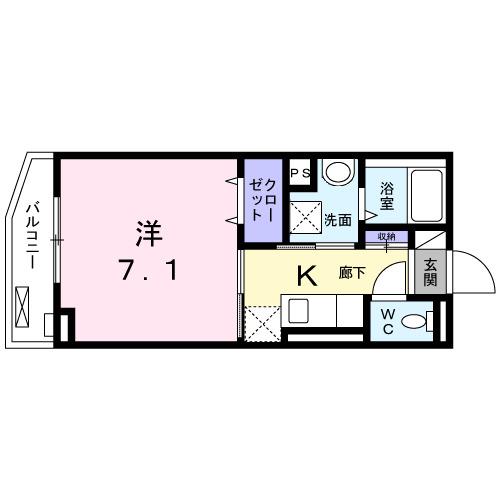 FOREST成増(1K/1階)の間取り写真