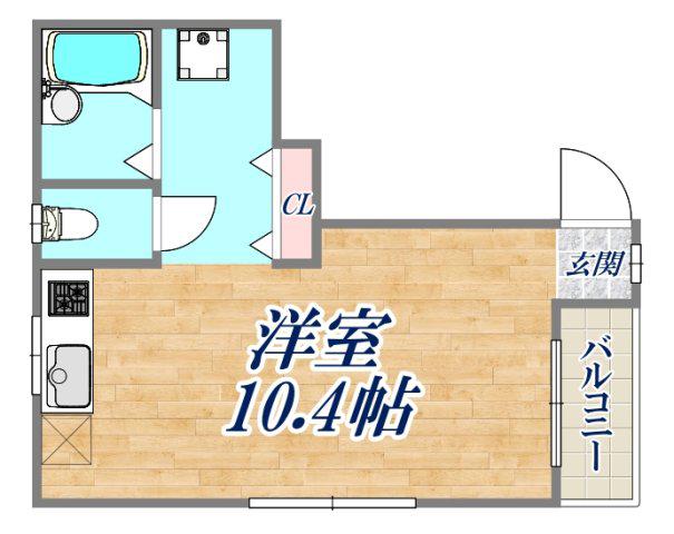 エスティマンション(ワンルーム/3階)の間取り写真