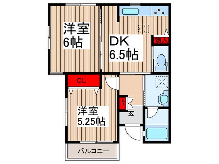 LEGACYPLACEEITARO(2DK/1階)の間取り写真