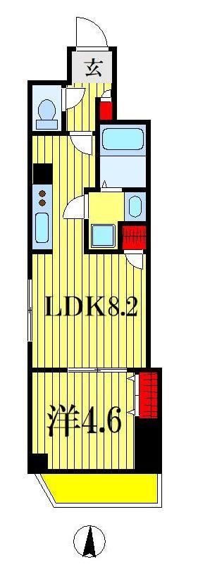 エスポワール(1LDK/2階)の間取り写真