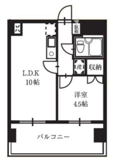 コスモリード国分寺(1LDK/9階)の間取り写真