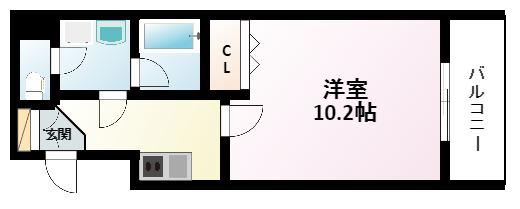 カルム小西II(1K/7階)の間取り写真