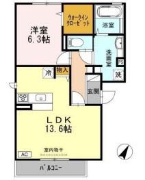 ル・クレスト(1LDK/3階)の間取り写真