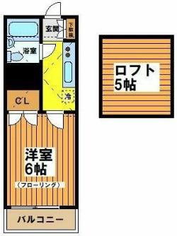 サンヒルズ(1K/2階)の間取り写真