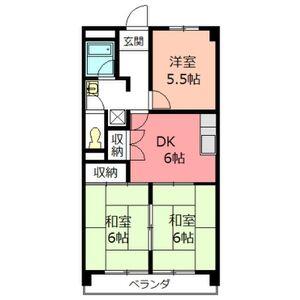 川口ビル(3DK/4階)の間取り写真