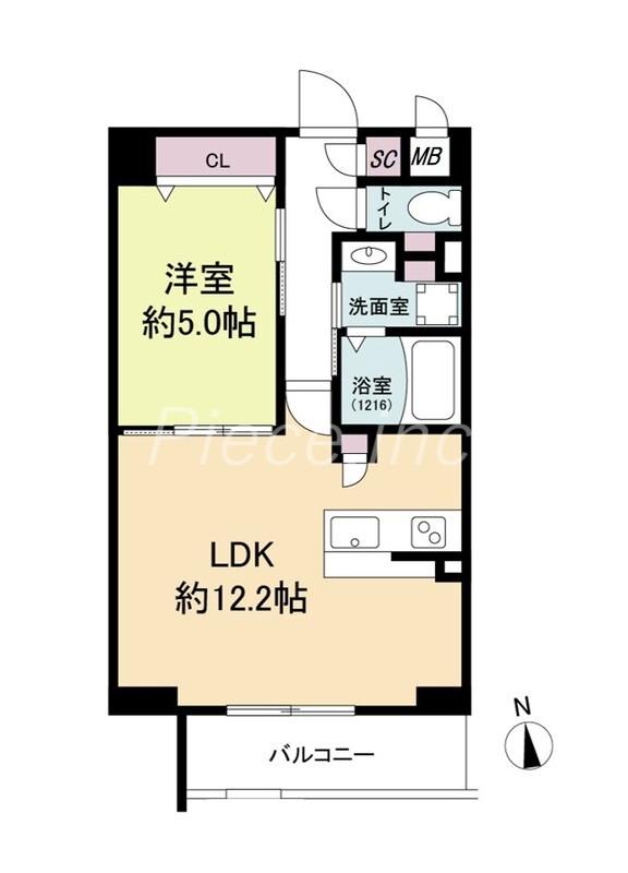 ESTAGEO関目高殿(1LDK/1階)の間取り写真