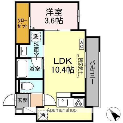 DBLESS鶴見市場(1LDK/2階)の間取り写真