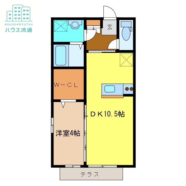 セイシェル・大山II(1LDK/1階)の間取り写真